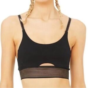 ALO Yoga Black ribbed Line-Up bra Med